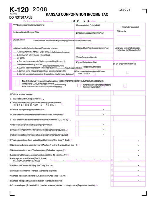 form-k-120-kansas-corporation-income-tax-2008-printable-pdf-download
