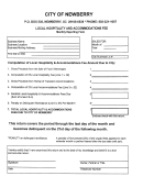 Local Hospitality And Accommodations Fee - City Of Newberry