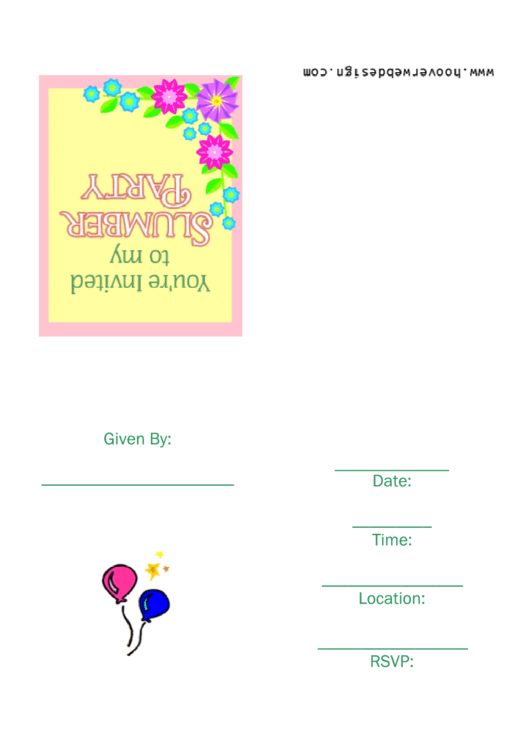 Slumber Party Invitation Template Printable pdf