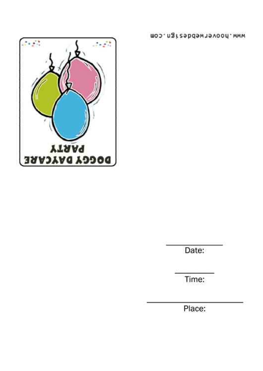 Doggy Daycare Party Invitations Template Printable pdf
