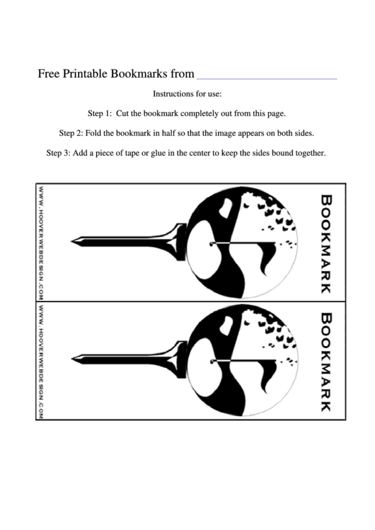 Golf Bookmarks Template Printable pdf