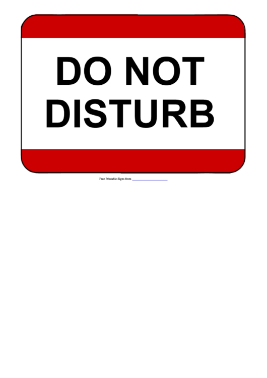 Do Not Disturb Sign Template Printable pdf