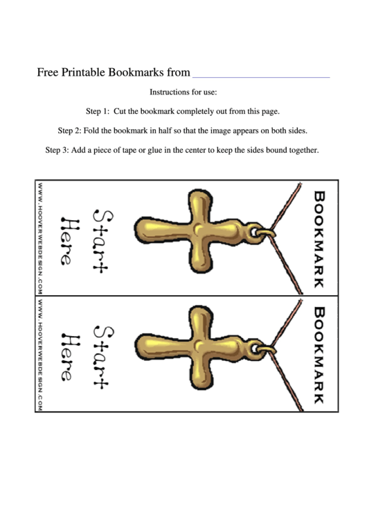 Cross Religious Bookmarks Template Printable pdf