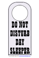 Do Not Disturb Day Sleeper Door Hanger Template