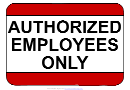 Auathorized Employees Only Sign Template
