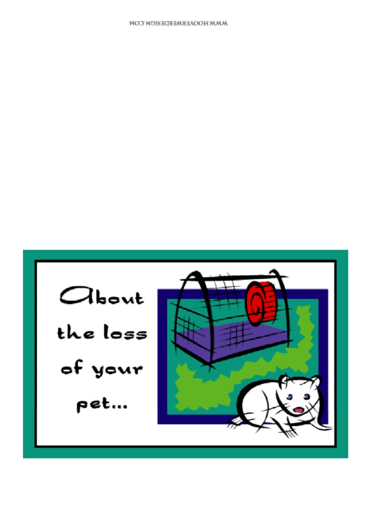 Pet Sympathy Cards Template Printable pdf