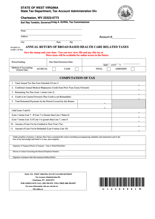 Annual Return Of Broad Based Health Care Related Taxes Printable pdf