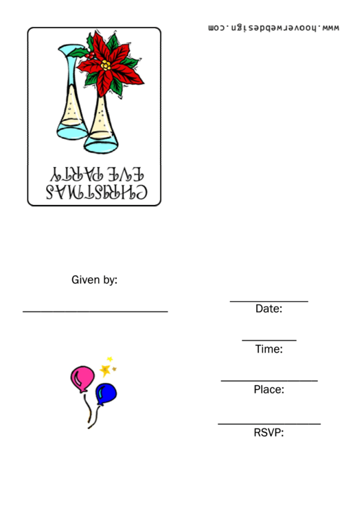 Christmas Eve Party Invitation Template Printable pdf