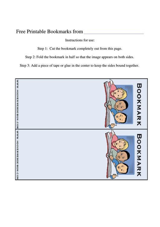 Kids Read A Book Bookmark Template Printable pdf
