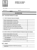 Form At3-74 - Business Tax Credit 2007 - State Of Maryland Printable pdf