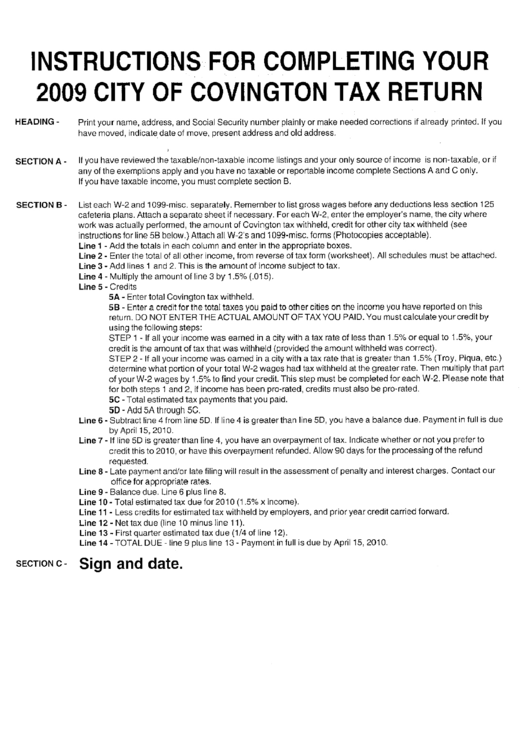 Instruction For Completing Tax Return Template Printable pdf