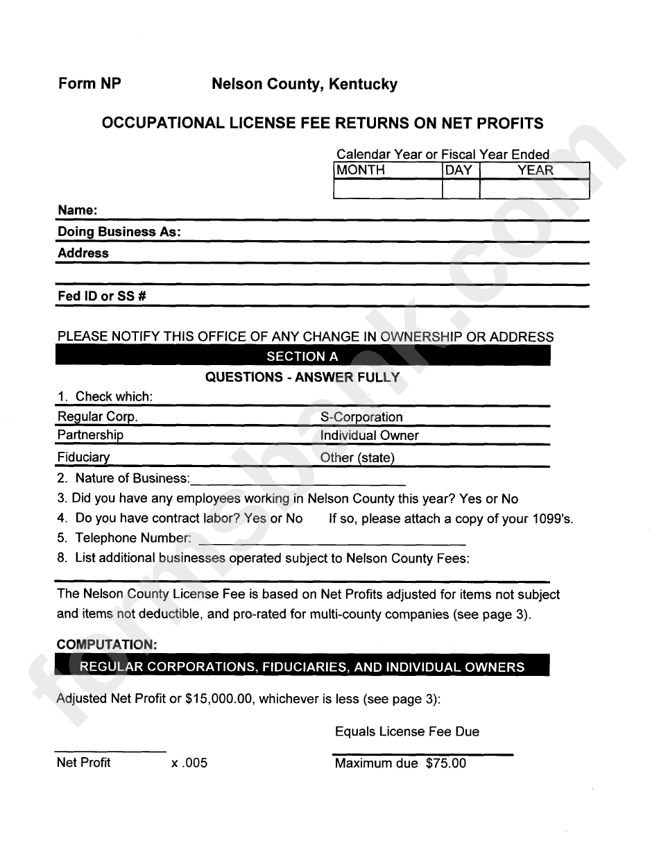 form-np-occupational-license-fee-returns-on-net-profits-printable-pdf