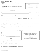Application For Reinstatement - State Of Utah