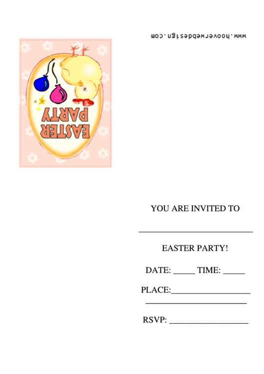 Easter Party Invitation Template Printable pdf