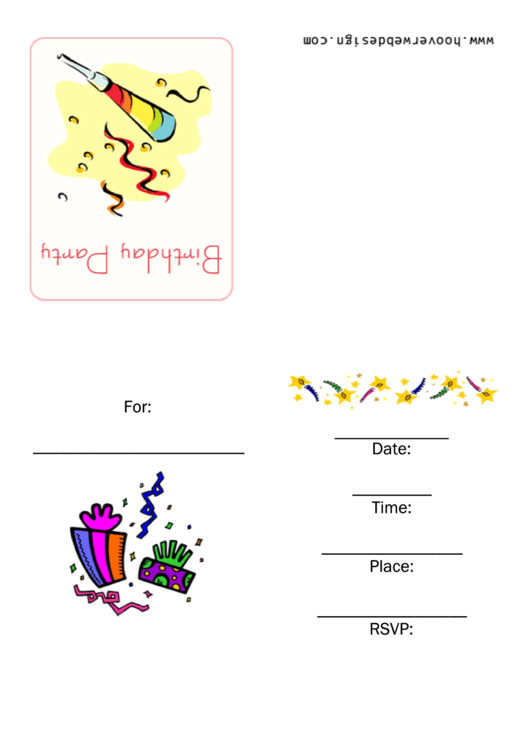 Birthday Party Invitation Template Printable pdf