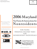 2006 Maryland Tax Forms & Instructions For Nonresidents