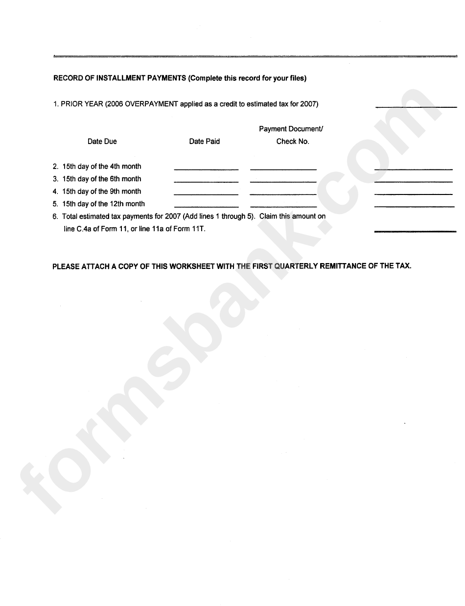 Form 29e - Declaration Of Estimated Franchise Tax For Telephone, Electric, And Gas Companies - 2007