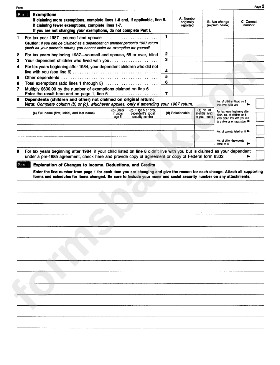 Form Hp-1040-X - Amended Return-City Of Highland Park-Income Tax