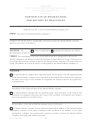 Form Dos-1373 - Certificate Of Registration For Receipt Of Process