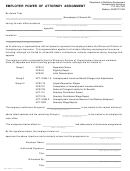 Form Uct-8291 - Employer Power Of Attorney Assignment
