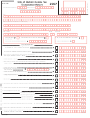 Form D-1120 - Income Tax Corporation Return - City Of Detroit - 2007 Printable pdf