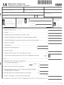 Form A1 - Wisconsin Income Tax - Wisconsin Department Of Revenue - 1999 Printable pdf