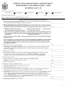 Credit For Educational Opportunity Worksheet For Employers - 2009