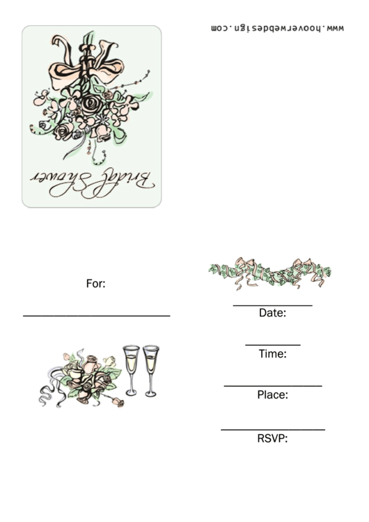 Bridal Shower Invitation Card Template Printable pdf