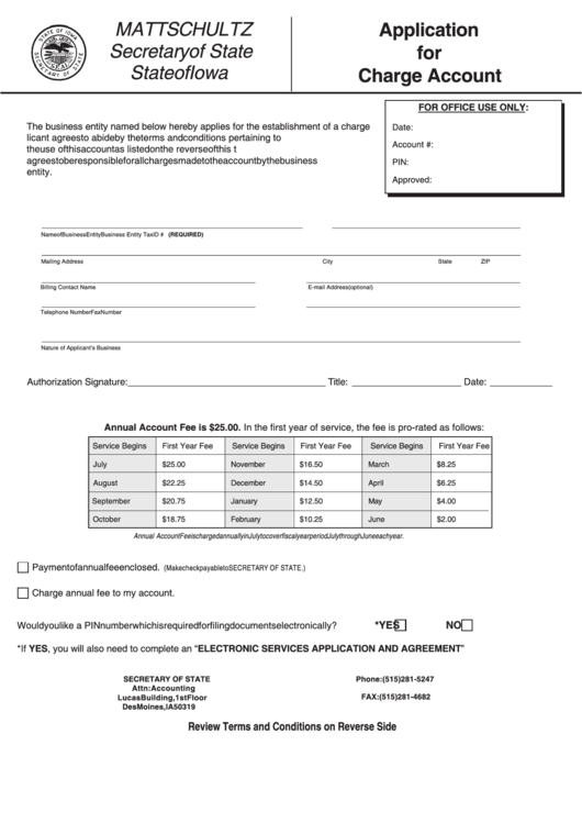 Fillable Form 635_0091 - Application For Charge Account - 2009 ...