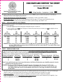 Form Rtc-60 - Renters' Tax Credit Application - 2008