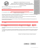 Application Of Foreign Corporation For A Certificate Of Withdrawal From Minnesota Form - 2009
