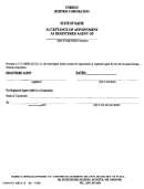 Form Mbca-18 - Acceptance Of Appointment As Registered Agent Of Foreign Business Corporation - 2000