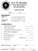 Sales Tax Form - City Of Selawik
