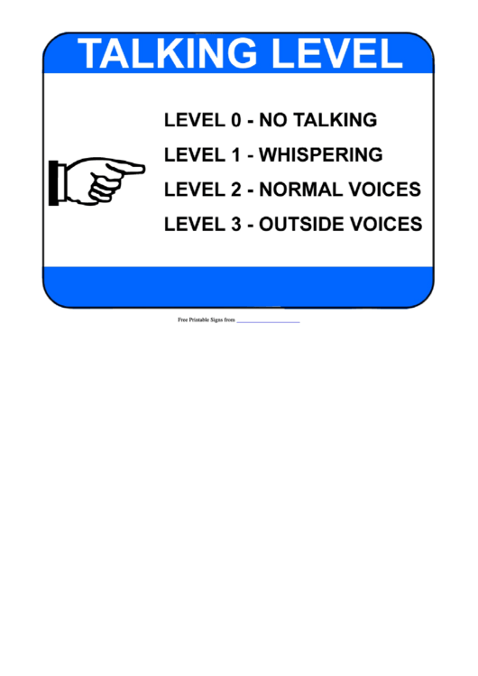 Talking Level Sign Template Printable pdf