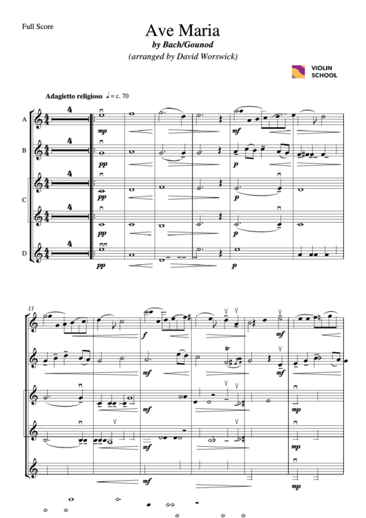 Bach/gounod - Ave Maria Sheet Music Printable pdf