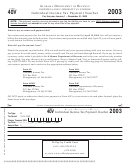 Form 40v - Individual Income Tax Payment Voucher - 2003 Printable pdf
