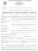 Business License Application - City Of Alexandria - 2009