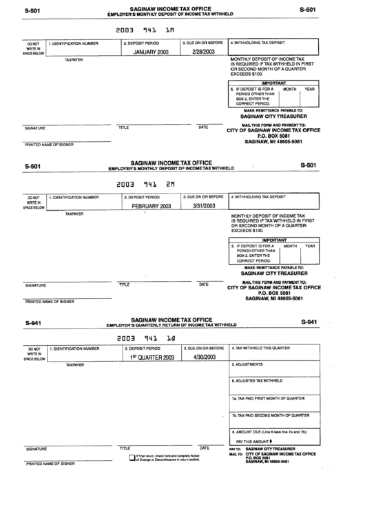 Form S-501 - Employer