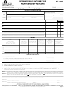 Form Sf-1065 - Springfield Income Tax Partnership Return Printable pdf