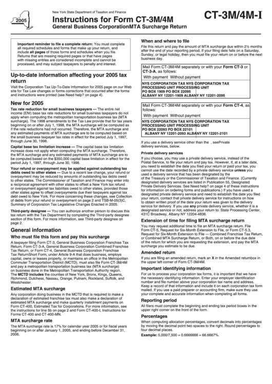 Instructions For Form Ct 3m 4m New York State Department Of Taxation 