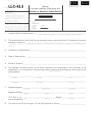 Form Llc-45.5 - Illinois Limited Liability Company Act - Secretary Of State