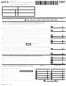 Form 502cr - Maryland Income Tax Credits For Individuals - 2007