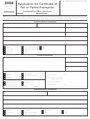 Maryland Form Mw506ae - Application For Certificate Of Full Or Partial Exemption - 2008