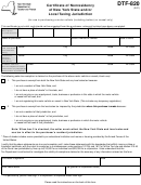 Form Dtf-820 - Certificate Of Nonresidency Of New York State And/or Local Taxing Jurisdiction - 2001 Printable pdf