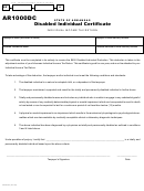 Form Ar1000dc - Disabled Individual Certificate
