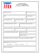 Sales Tax Application - Town Of Avon
