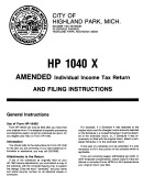 Form Hp-1040x - Amended Individual Income Tax Return And Filling Instructions Printable pdf
