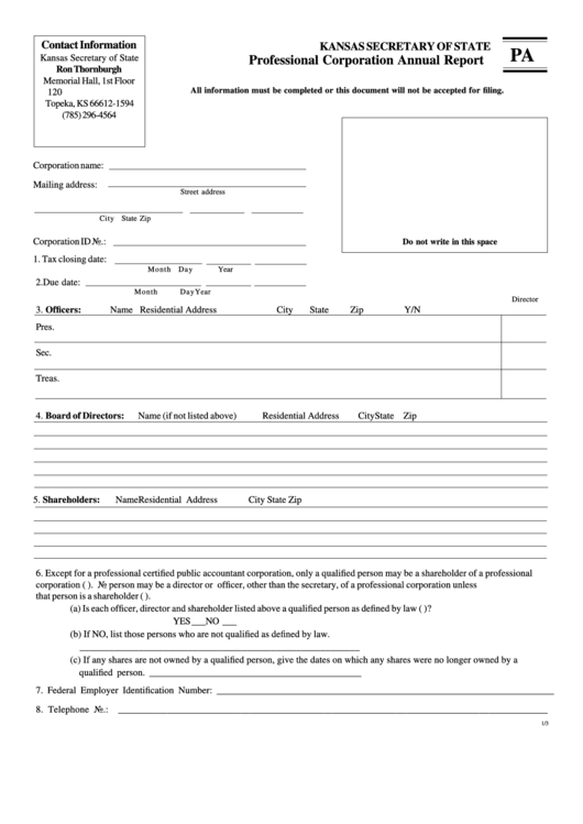 Form Pa - Professional Corporation Annual Report, Franchise Tax Computation Work Sheet 2002 Printable pdf