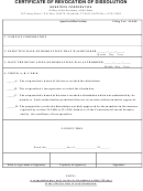 Certificate Of Revocation Of Dissolution Nonstock Corporation Form