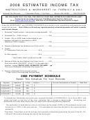 Estimated Income Tax Instructions & Worksheet For Form D-1 & Aq-1 - Income Tax Division - 2008